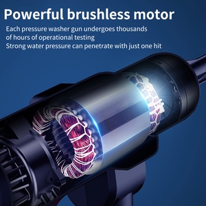 เครื่องฉีดน้ำแรงดันสูงแบบพกพา พร้อมแบตเตอรี่แบบชาร์จได้ 1500*10mAh ปืนฉีดน้ำล้างรถ - Product Image 5