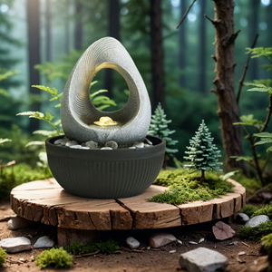 Fontana a Cascata da Esterno con LED, Decorazione Rilassante per Giardino/Patio, Elemento Acquatico in Bronzo - Product Image 6