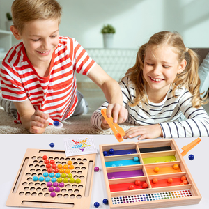 Jouets éducatifs en bois : Kits de perles colorées à clipser, jeux de société d'apprentissage pour enfants, garçons et filles - Product Image 2