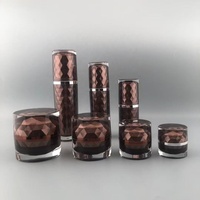 Ensemble de contenants cosmétiques en acrylique de luxe haut de gamme, vente en gros, distributeur à pompe transparent, étiquette adhésive