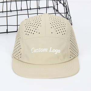 Custom Logo Breathable Mesh 5-Panel <b>Baseball</b> <b>Cap</b> Unisex Fitted Solid Color Outdoor Summer Hat - Product Image 1