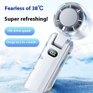 Digital Display High-Speed Bladeless Fan Battery Power Personal Air <strong>Cooler</strong> Travel Outdoor Rpm Turbo Cooling Ice Compress Gear - Product Image 3