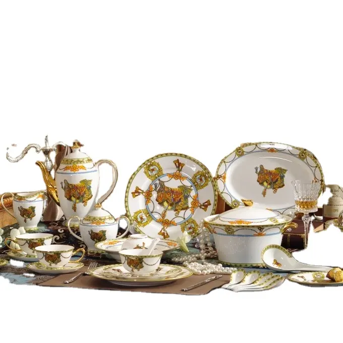 Qualidade 61pcs atacado produto fino osso china jantar conjunto boa mesa de design conjuntos de talheres