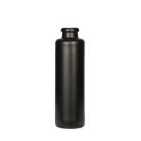 Bouteille d'huile d'olive en céramique noire et blanche de 200 ml en argile de poterie en gros avec logo personnalisé