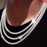 Collier personnalisé OEM en moissanite 2mm-6.5mm, style cluster glacé, en argent sterling S925, bracelet tennis hip-hop pour hommes et femmes