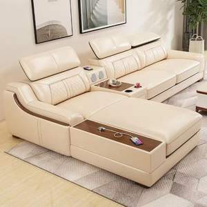 高級チェスターフィールドソファセット 1+2+3 本革製 L字型 モダンデザイン リビングルーム ホテル＆アパートメント向け - Product Image 5