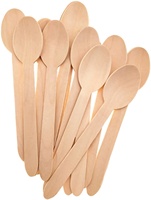 Vente en gros d'usine Ensemble de couverts en bois jetables de 160mm Conception personnalisée cuillère avec serviette