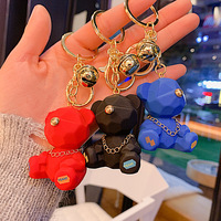 Nouveau Collier Créatif en Résine, Porte-clés Ours Arrogant, Charm de Sac Adorable, Pendentif pour Couples, Jouet de Machine à Griffes, Chine, Vendu à l'unité