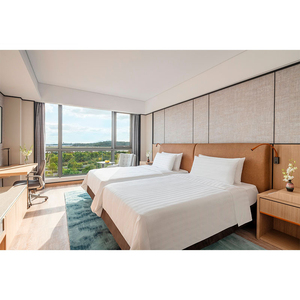 Italian Modern Twin King Size Double <strong>Bed</strong> Solid Wood Frame Hotel Bedroom Furniture Hotel <strong>Guest</strong> Room Supplies for Home Apartment - Product Image 1