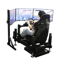 Simulateur de course automobile 3 Dof Motion Formula avec cockpit, affichage à 3 écrans, commandes Logitech, simulation de conduite et de course