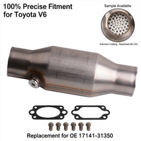 Convertisseur catalytique universel 2,5 pouces avec port pour sonde O2, type filé, en acier inoxydable, 400 cellules, haut débit, compatible avec les performances 425250