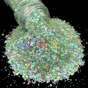 High Quality Chunky Hexagon Shaped Polyester Glitter Mix Colorful Eco-Friendly Cosmetic Glitter for Holidays