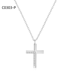 Amy Amy <b>Cross</b> Pendant Necklace Rhodium Plated Cubic Zirconia Women's Religious Jewelry Everyday Wearing Gift - Product Image 2