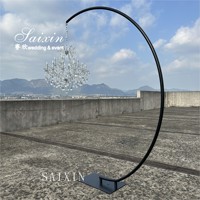 Saixin Haute Qualité Lustres De Mariage Décoration Titulaire 3M Grand Noir Lustre En Métal Stand
