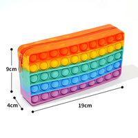 Pop étui à crayons pochette Fidget Simple sensoriel Silicone bulle jouet papeterie sac de rangement décompression jouets école saison cadeaux