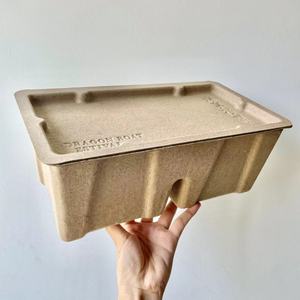 Caja de pulpa Biodegradable para embalaje de alimentos, logotipo personalizado con material reciclado para <span class=keywords><strong>Zongzi</strong></span> - Product Image 3