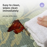 Tapis de sol antidérapant double face imperméable et anti-graisse pour cuisine domestique, avec motif plantes et fleurs