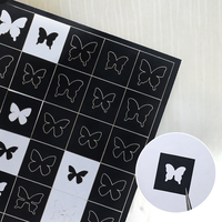 Nouvel arrivage de pochoirs pour aérographe Nail Art Stickers Papillon Loveheart Pentagram Creux 3d Autocollant pour ongles