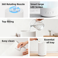 Nouveau 2026, Humidificateur d'air ultrasonique intelligent à brume fraîche pour toute la maison, grande capacité 3L 3.5L 4L, pour grandes pièces, avec veilleuse LED colorée