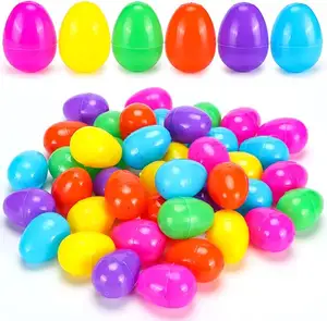Juegos de decoración de fiesta del día de Pascua, suministros de juguetes para niños, pequeños huevos de plástico coloridos, mini regalo de cáscara de huevo pintada de Pascua