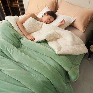 بيع بالجملة بطانيات شعار مخصص بطانيات رمي دافئة سميكة طبقة مزدوجة الفانيلا شيربا بطانية صوف لفصل الشتاء - Product Image 4