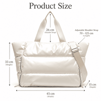 Sac fourre-tout matelassé grande capacité personnalisé, léger, avec bandoulière réglable pour le voyage