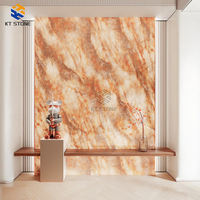 Dalle en pierre frittée aspect marbre ambre orange, grande taille pour projets commerciaux et décoration intérieure, revêtement mural et sol, 1600*3200mm