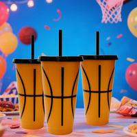 Bouteille d'eau de sport 24oz sur le thème du basketball – Écologique et réutilisable – Cadeau personnalisable pour fête de basketball