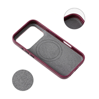Étui de téléphone de luxe antichoc en cuir microfibre magnétique, protection de l'objectif surélevée sur les quatre côtés, fin et élégant, pour 18 Pro Bourgogne