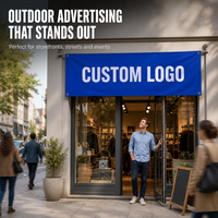 Drapeau personnalisé avec logo imprimé, bannière publicitaire extérieure double face en polyester avec œillets pour la promotion d'entreprise