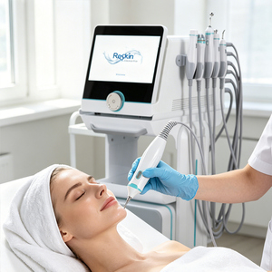 Réparation des peaux sensibles 360 °   Appareil rotatif pour le lifting et le raffermissement de la peau, écran tactile, exfoliation, oxygène hydrogéné, micro-courant - Product Image 4