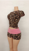 Ensemble de survêtement Y2K pour femme, veste courte zippée à imprimé léopard, pantalon évasé taille haute, jupe courte assortie