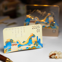 Modèle de la Grande Muraille en papier 3D de luxe moderne, calendrier, gravure laser, lumière LED, porte-stylo en acrylique pour la décoration de la maison/du bureau
