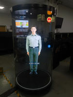 Vitrine cylindrique holographique 3D grandeur nature avec interaction IA – Présentoir publicitaire Holo Tube