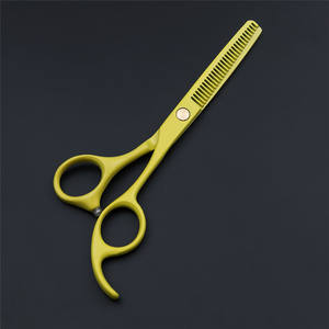 Ciseaux à cheveux personnalisables de 6 pouces, jaunes, à coupe plate, ciseaux à effiler en acier inoxydable, pour droitiers, usage professionnel - Product Image 5