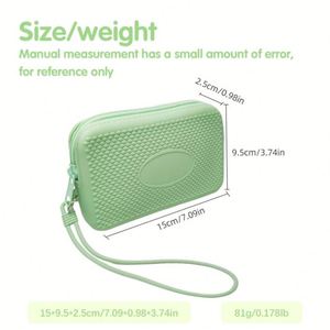 Sac de maquillage en silicone écologique à suspendre, pliable, motif bonbons, avec fermeture éclair, idéal pour les voyages - Grande Vente - Product Image 3