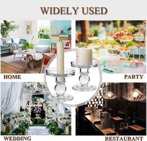 Portacandele per Matrimoni, Cene, Compleanni, Decorazione Casa Supporto per Maniglia in Vetro - Product Image 4