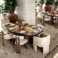 Ensemble de meubles de luxe haut de gamme multifonctionnels en marbre et tissu pour salon de thé, hôtel, café, restaurant et hôtellerie