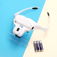 Head-mounted LED Light Reading & False Eyelashes Grafting Magnifier with Repair Function 9892B1