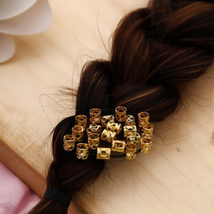 Anillos Ilan para trenzas, 8x9mm, color dorado, 20 piezas, accesorios para el cabello - Product Image 2