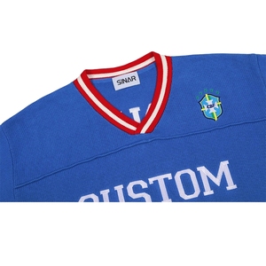 Biểu Tượng Tùy Chỉnh Người Đàn Ông Bông Áo Len Giản Dị Thêu Dệt Kim Áo Thun Bóng Đá Jumper V Cổ Dệt Kim Jersey Mùa Đông Người Đàn Ông Áo Len - Product Image 6