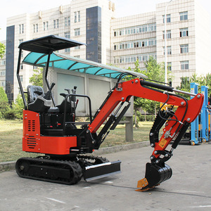 Mini-excavatrice électrique sur chenilles, couleur orange, à économie d'énergie, pour le creusement, le nivellement du terrain et le desserrage du sol - Product Image 3