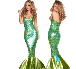 2026 Economico e alla Moda Costume <span class=keywords><strong>da</strong></span> Donna per Halloween, Abito Lungo <span class=keywords><strong>da</strong></span> Principessa delle Campane, Stile <span class=keywords><strong>Sirena</strong></span>, per Spettacoli - Product Image 5