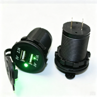 Adaptateur chargeur USB 12V 24V double port, 4,2A au total, avec voyant LED vert, charge rapide, montage sur panneau pour voiture, bateau, marine
