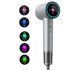 Professional Salon Ionic <strong>Hair</strong> <strong>Dryer</strong> with High-Speed Diffuser <strong>Nozzle</strong> and LED Screen Powerful DC Motor for Hotels