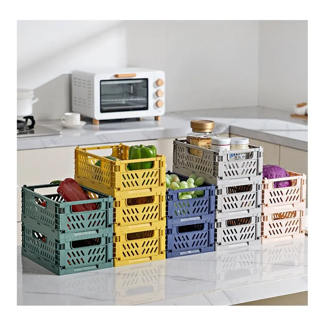 kitchen folding vegetable basket stackable foldable fruit baskets