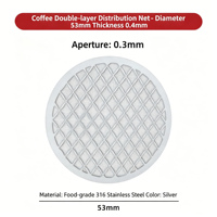 Filtre à expresso premium 53 mm, double couche, en acier inoxydable 316 de qualité alimentaire, disque fritté pour barista, OEM