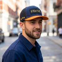 Casquette Trucker BSCI OEM 6 panneaux personnalisée classique réglable haute performance en maille avec logo en cuir et patch en jean