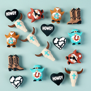 Nuevas Cuentas de Silicona 3D con Diseño de Vaquero del Oeste, Cuentas Creativas de Dibujos Animados para Niños, Abalorios para Manualidades, Joyería y Accesorios para la Dentición, Libres de BPA - Product Image 5
