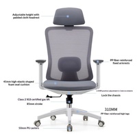 Chaise de bureau ergonomique moderne et réglable avec support lombaire, pivotante, en maille respirante, avec cadre en acier inoxydable, pour chambre et maison, vente en gros